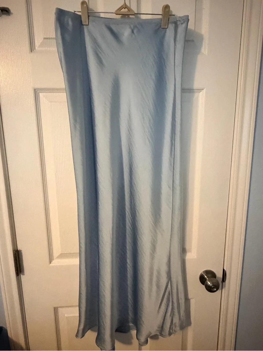 a new day Light Blue Satin Maxi Slip Skirt
